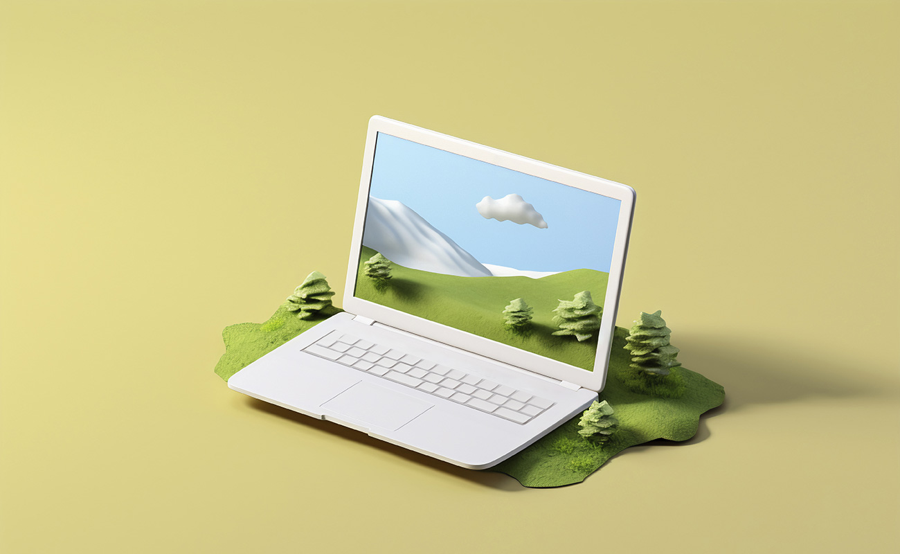 3d rendering laptop