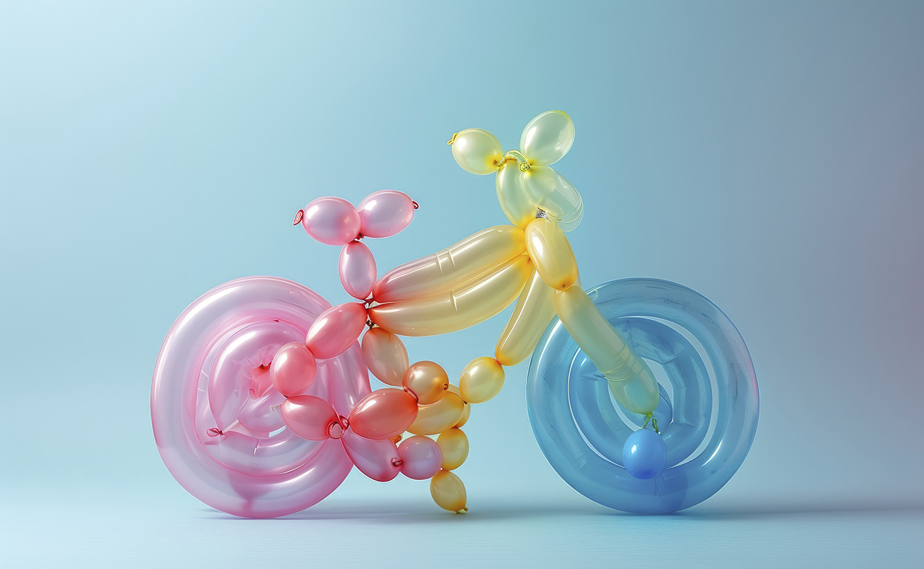 Balloon twist shaped like bike